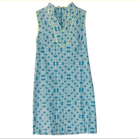 ELIZA J Sleeveless Blue Patterned Dress - Picture 2 of 10